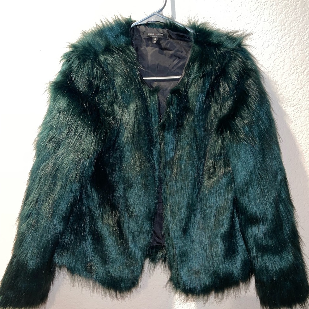 Fur, green, jacket